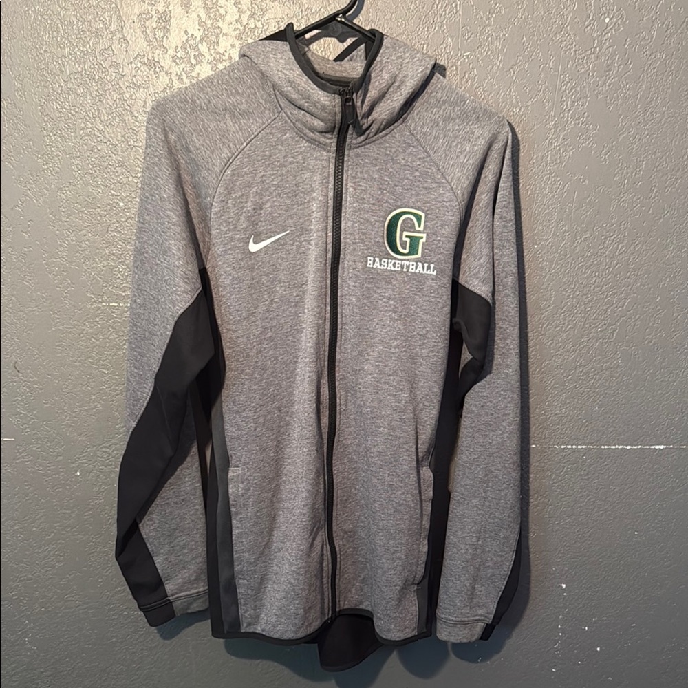 Nike Gray and Black Zip-Up Hoodie